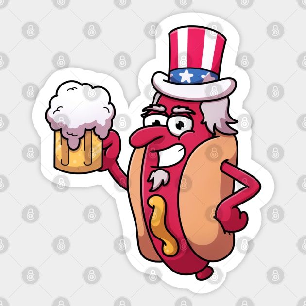 Uncle Sam Hotdog Sticker by TheMaskedTooner